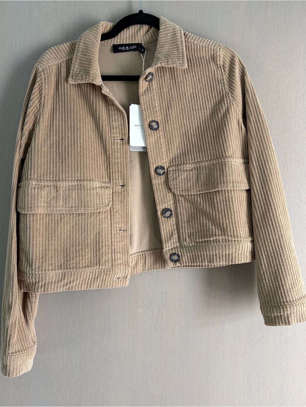 Tan Corduroy Crop Jacket